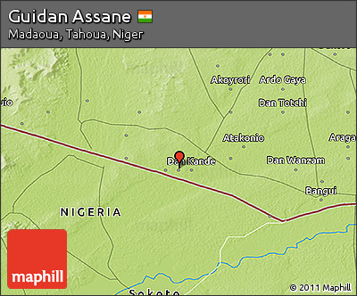 Physical 3D Map of Guidan Assane