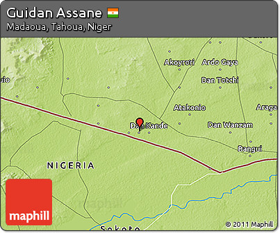 Physical 3D Map of Guidan Assane
