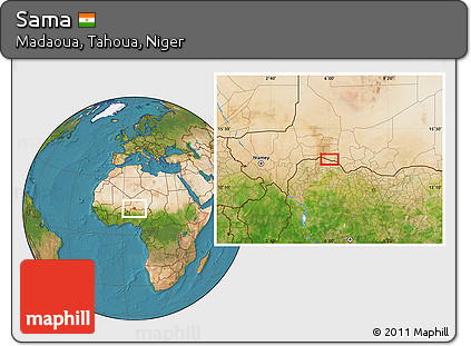 Satellite Location Map of Sama