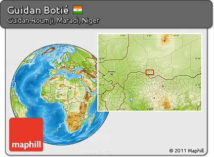 Physical Location Map of Guidan Botié
