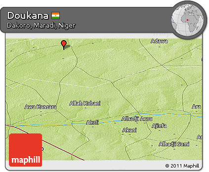 Physical Panoramic Map of Doukana