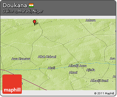 Physical Panoramic Map of Doukana