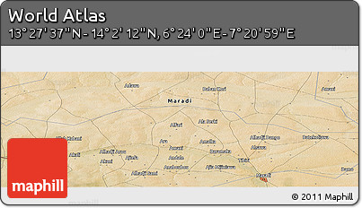 Satellite Panoramic Map of the Area around 13° 44' 54" N, 6° 52' 30" E