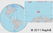 Gray Location Map of the area around 13° 44' 54" N, 73° 1' 30" W