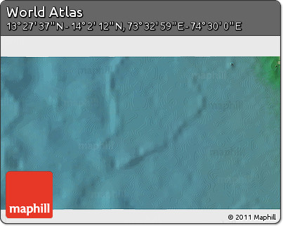 Satellite 3D Map of the Area around 13° 44' 54" N, 74° 1' 30" E