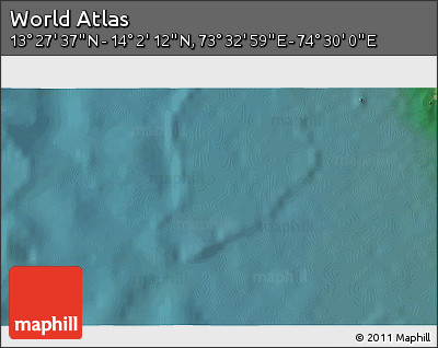 Satellite 3D Map of the Area around 13° 44' 54" N, 74° 1' 30" E