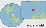 Savanna Style Location Map of the area around 13° 44' 54" N, 74° 43' 29" W