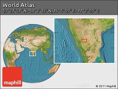 Satellite Location Map of the Area around 13° 44' 54" N, 76° 34' 29" E