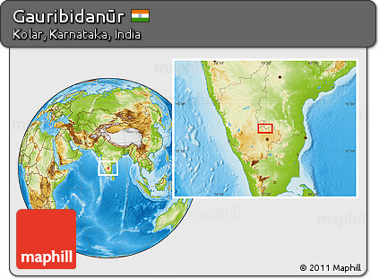 Physical Location Map of Gauribidanūr