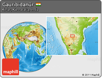 Physical Location Map of Gauribidanūr