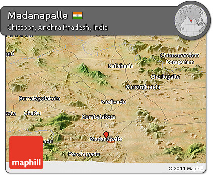Madanapalle Map Andhra Pradesh Free Satellite Panoramic Map Of Madanapalle