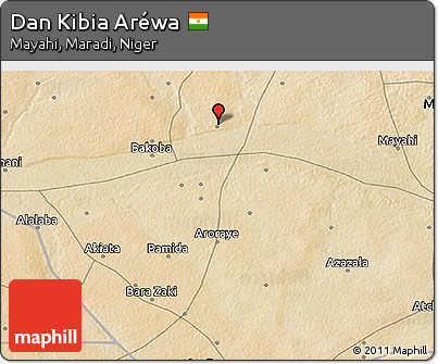 Satellite 3D Map of Dan Kibia Aréwa
