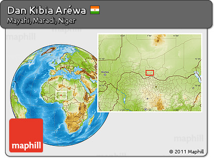 Physical Location Map of Dan Kibia Aréwa