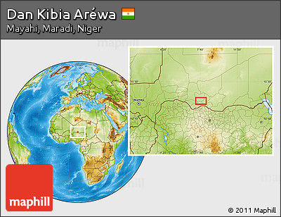 Physical Location Map of Dan Kibia Aréwa