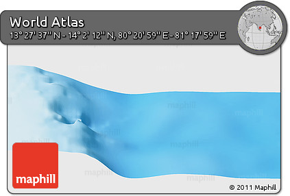Physical Panoramic Map of the Area around 13° 44' 54" N, 80° 49' 29" E