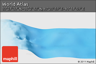 Physical Panoramic Map of the Area around 13° 44' 54" N, 80° 49' 29" E