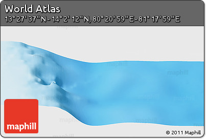 Physical Panoramic Map of the Area around 13° 44' 54" N, 80° 49' 29" E