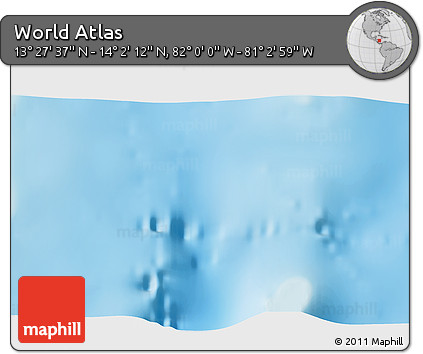 Physical 3D Map of the Area around 13° 44' 54" N, 81° 31' 30" W