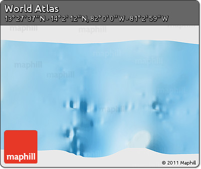 Physical 3D Map of the Area around 13° 44' 54" N, 81° 31' 30" W
