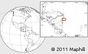 Blank Location Map of the area around 13° 44' 54" N, 83° 13' 29" W