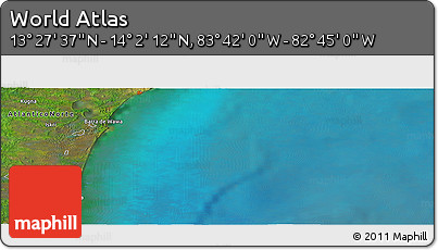 Satellite Panoramic Map of the Area around 13° 44' 54" N, 83° 13' 29" W