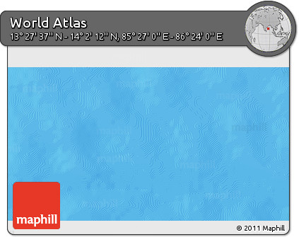 Physical 3D Map of the Area around 13° 44' 54" N, 85° 55' 30" E