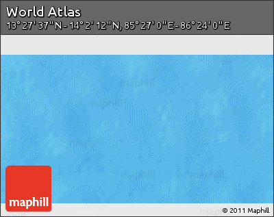 Physical 3D Map of the Area around 13° 44' 54" N, 85° 55' 30" E