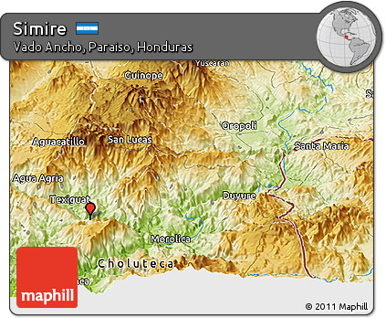 Physical Panoramic Map of Simire