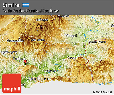 Physical Panoramic Map of Simire