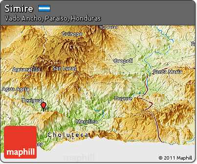 Physical Panoramic Map of Simire
