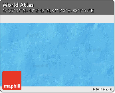 Physical 3D Map of the Area around 13° 44' 54" N, 87° 37' 30" E