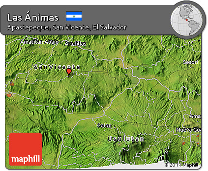 Satellite 3D Map of Las Ánimas