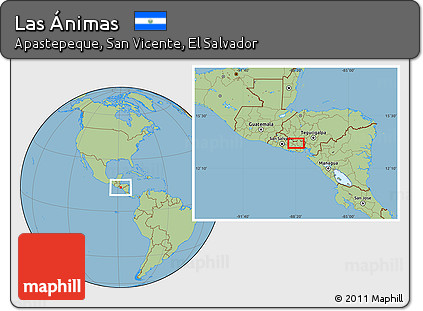 Savanna Style Location Map of Las Ánimas