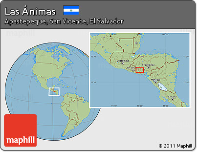 Savanna Style Location Map of Las Ánimas