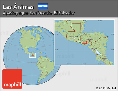 Savanna Style Location Map of Las Ánimas