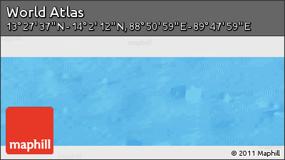 Physical Panoramic Map of the Area around 13° 44' 54" N, 89° 19' 29" E