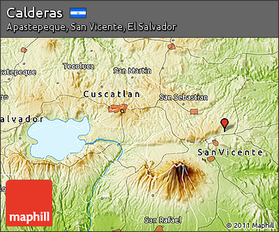 Physical 3D Map of Calderas