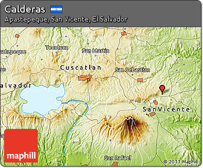 Physical 3D Map of Calderas