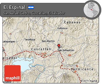 Shaded Relief 3D Map of El Espinal