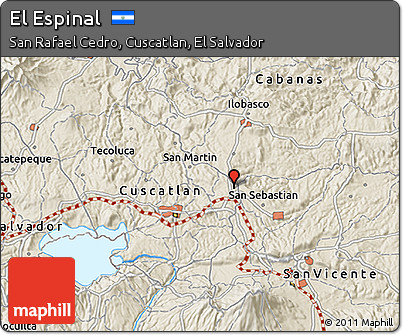 Shaded Relief 3D Map of El Espinal