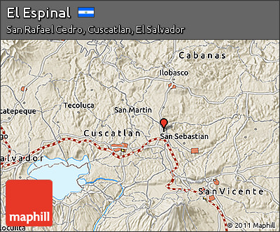 Shaded Relief 3D Map of El Espinal