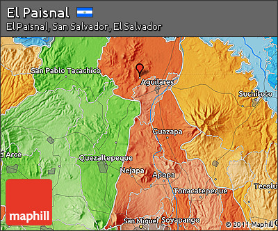 Free Political Map of El Paisnal