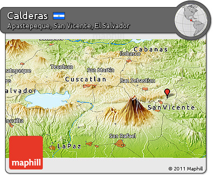 Physical Panoramic Map of Calderas