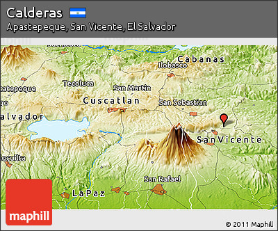 Physical Panoramic Map of Calderas