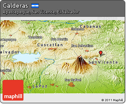 Physical Panoramic Map of Calderas