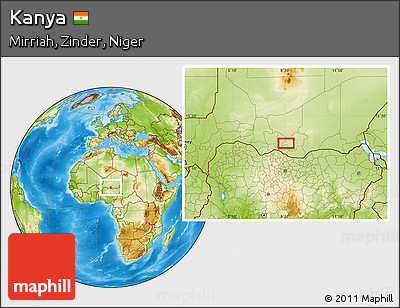 Physical Location Map of Kanya