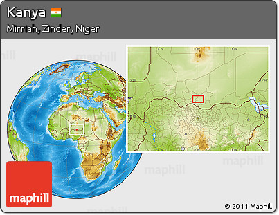Physical Location Map of Kanya
