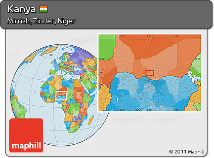 Political Location Map of Kanya