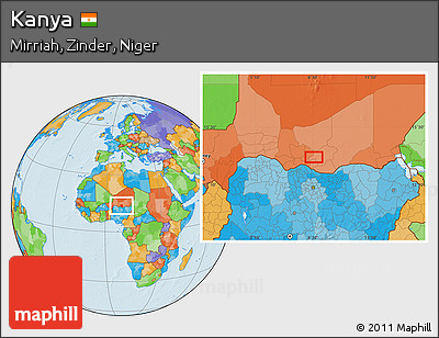 Political Location Map of Kanya