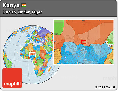 Political Location Map of Kanya